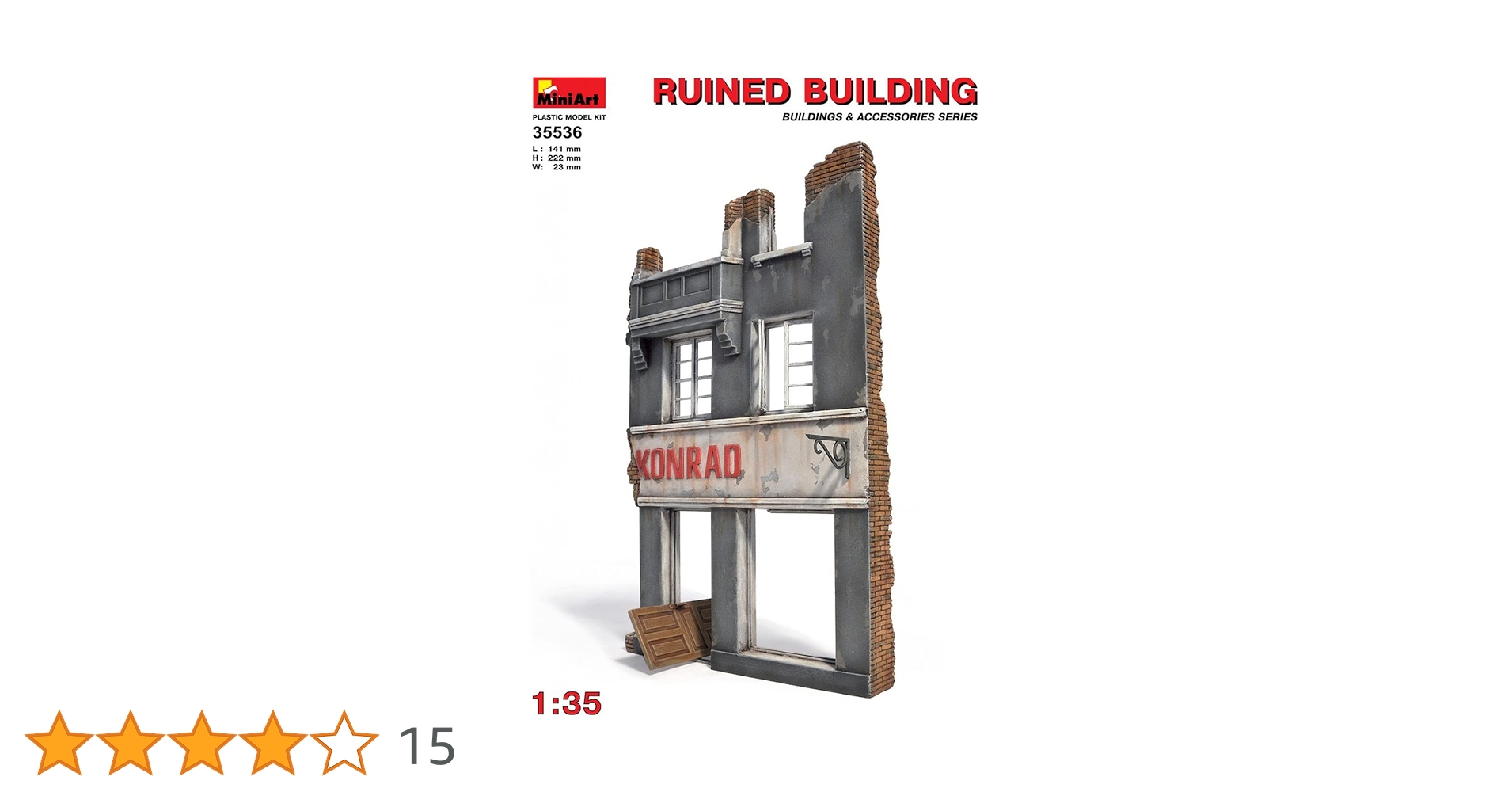 Amazon | ミニアート 1/35 廃墟のビル ジオラマアクセサリー